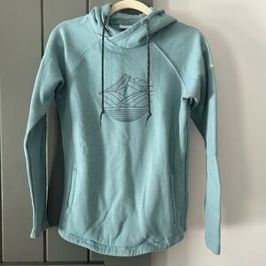 Columbia Light Teal Hooded Pullover with Mountain Line Art
